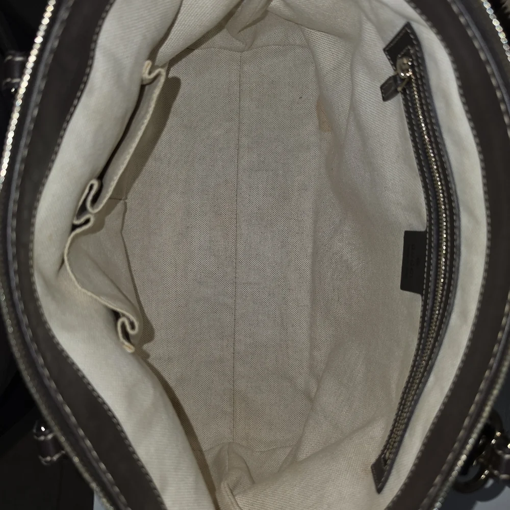 Gucci Brown GG Canvas | Top-Handle Satchel | GG Interlocking Hearts | RARE FIND